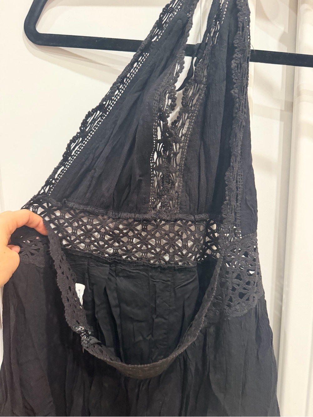 Cotton Candy Black Lace Halter Romper - Picture 3 of 4